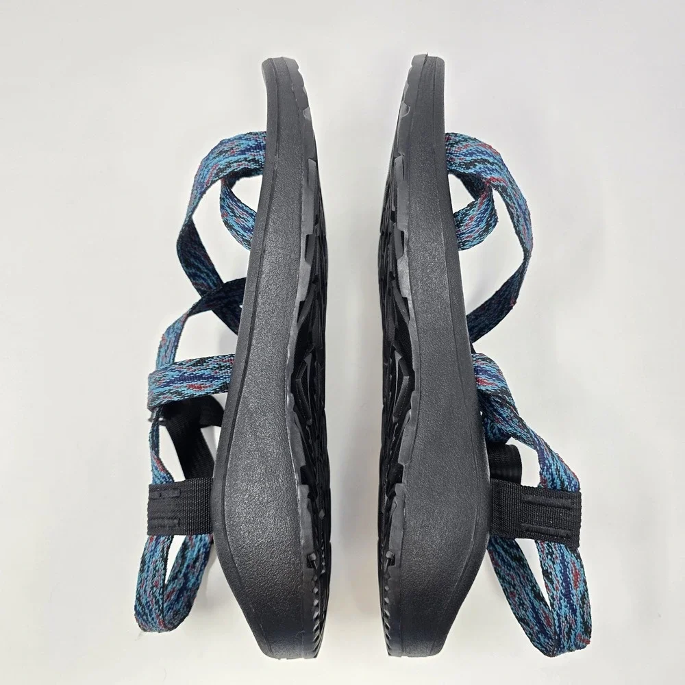 Chaco Z Cloud 2 Mens 12 Sandals Blue Multi Color Strappy Toe Loop JCH108679